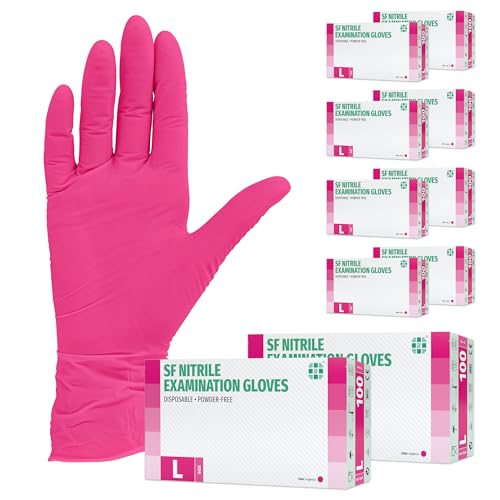 SF Nitrilhandschuhe L Magenta – 1000 Stück Einweghandschuhe, Einmalhandschuhe, Medizinische handschuhe, Puderfrei, Latexfrei, für Kochen, Putzen, Medizin, Kosmetik, Haushalt SF Nitrilhandschuhe L Magenta – 1000 Stück Einweghandschuhe, Einmalhandschuhe, Medizinische handschuhe, Puderfrei, Latexfrei, für Kochen, Putzen, Medizin, Kosmetik, Haushalt von SF Medical Products GmbH