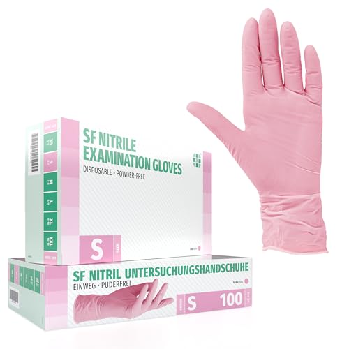 SF Nitrilhandschuhe S Rosa – 100 Stück Einweghandschuhe, Einmalhandschuhe, Medizinische Handschuhe, Puderfrei, Latexfrei, Handschuhe Einweg zum Kochen, Putzen, für Medizin, Küche, Kosmetik, Haushalt SF Nitrilhandschuhe S Rosa – 100 Stück Einweghandschuhe, Einmalhandschuhe, Medizinische Handschuhe, Puderfrei, Latexfrei, Handschuhe Einweg zum Kochen, Putzen, für Medizin, Küche, Kosmetik, Haushalt von SF Medical Products GmbH