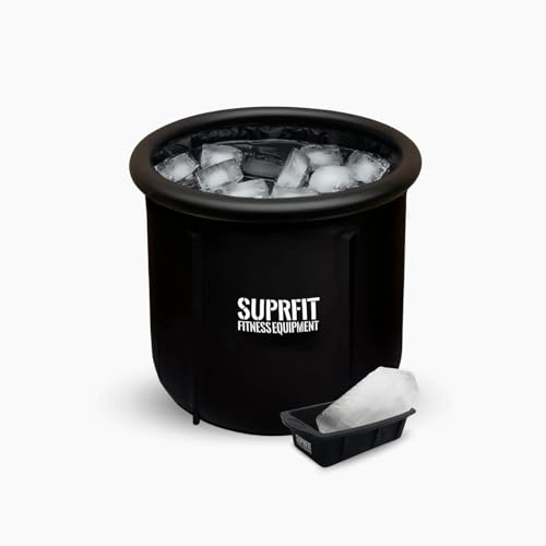 Suprfit Ice Tub Eisbad Tonne - Effektive Muskelregeneration durch Kaltwassertraining. Optimale Isolierung für langanhaltende Kälte im Wasser (Mit Eisblock Set (6Stk.)) von SF SUPRFIT