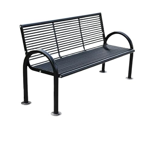 Außenbank Parkstuhl Außenbank Eisen Stuhl Doppel Rückenlehne Metallbank Outdoor Platz Gemeinsame Freizeit Stuhl Parkbank für Draußen (Color : 3) von SFANIIX