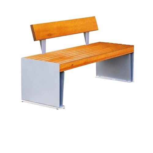Außenbank Parkstuhl Outdoor Rückenlehne Bank Outdoor Freizeit Korrosionsschutz Holz Doppel Platz Gemeinsamen Freien öffentliche Sitzbank Parkbank für Draußen (Color : C 180CM) von SFANIIX