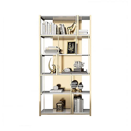 Bücherregale Schafmetall Edelstahl Bücherregal BUCHKAST BOOKKAST Boden Display Ständer Partition Rack Geeignet for Living Room Study Office Bücherregale Organizer (Color : B, Size : 90cm) von SFANIIX