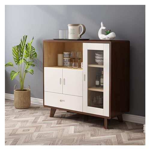 Buffetschrank Buffetschrank Barschrank Aufbewahrungsschrank mit Türen und Massivholzbeinen für Wohnzimmer, Eingangskommode mit Stauraum (Color : C) von SFANIIX