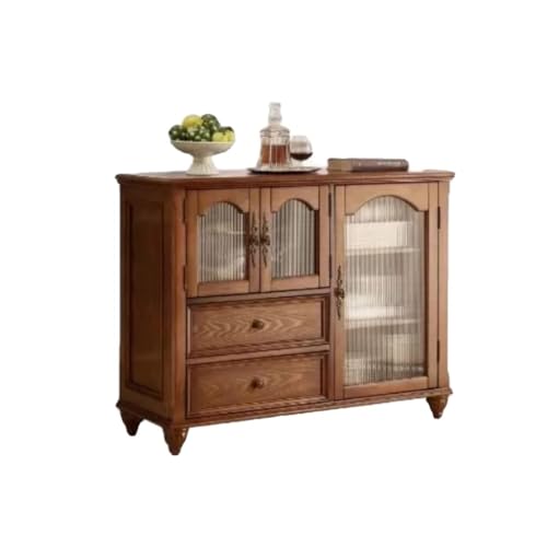 Buffetschrank Chinesische Retro Buffetschrank Vitrine Tür Kommode Massivholz Kommode mit Schublade Kaffeebarschrank Kommode mit Stauraum(S:100 * 45 * 95cm) von SFANIIX