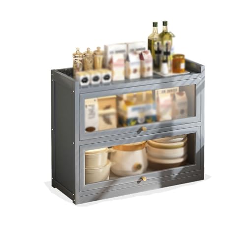 Buffetschrank Kommode Desktop Aufbewahrungsbox Tasse Aufbewahrungsschrank Küche Mehrschichtiger Aufbewahrungsschrank Wasserbecher Lagerregal Kommode mit Stauraum (Color : B, Size : S80cm) von SFANIIX