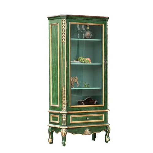 Buffetschrank Küche Gläser Weinschrank Mehrschichtige verstellbare Massivholz Kommode Retro geschnitzte Kommode Kommode mit Stauraum von SFANIIX