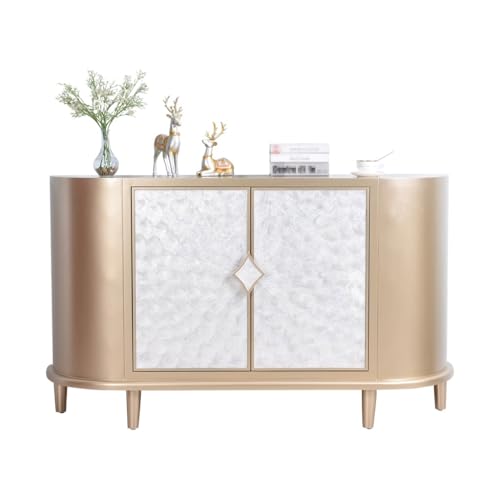 Buffetschrank Leichte Luxus Muschel Kommode Wohnzimmer Esszimmer Geschirr Aufbewahrungsschrank Hauseingang Schrank Kommode mit Stauraum (Größe : 150cm l) von SFANIIX