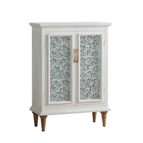 Buffetschrank Leichter Luxus Aufbewahrungsschrank Geschnitzter Eingangsschrank Weißes Wohnzimmer Schuhschrank Küche Kommode Kommode mit Stauraum (Größe : A:79X36X110cm) von SFANIIX