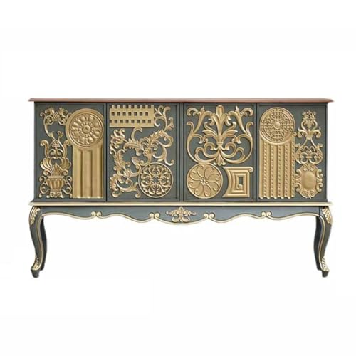 Buffetschrank Leichter Luxus Massivholz Eingangsbereich Dekorationsschrank Schrank Europäisches Esszimmer Seitenschrank Kommode mit Stauraum(M:170X40X91CM) von SFANIIX