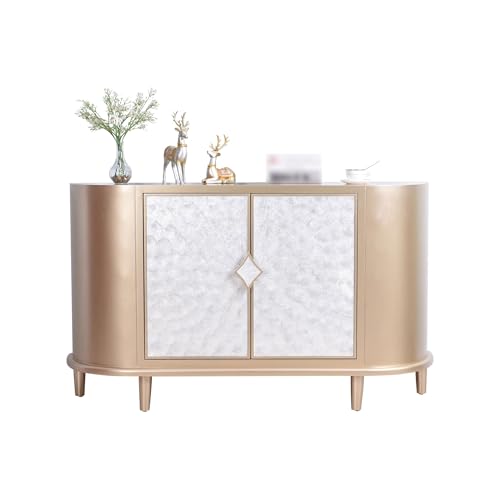 Buffetschrank Leichtes Luxus Muscheldresseboard Klassische skandinavische Restaurantkommode Schrank Dekoschrank Kommode mit Stauraum (Größe : S:120X40X90cm) von SFANIIX
