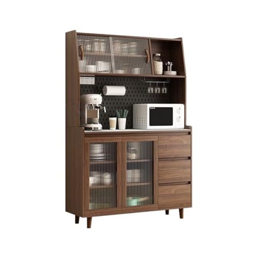 Buffetschrank Massivholz Kommode Küche Integrierter Wandschrank Haushalt Teeschrank Schrank Kommode mit Stauraum(M120CMX40CMX184CM) von SFANIIX