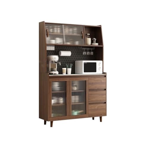 Buffetschrank Massivholz Kommode Küche Integrierter Wandschrank Haushalt Teeschrank Schrank Kommode mit Stauraum(S100CMX40CMX184CM) von SFANIIX