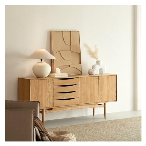 Buffetschrank Massivholz Küchenschränke Holz Kommoden Retro Buffetschränke Konsolentisch mit Schubladen Kommode mit Stauraum(B) von SFANIIX
