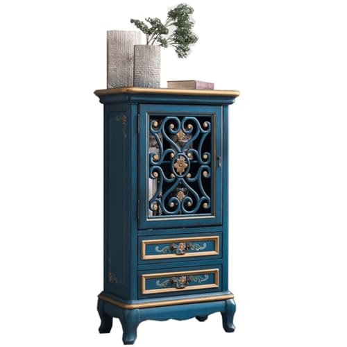 Buffetschrank Massivholz bemalt Kommode Eingang Dekorative Schrank Wohnzimmer Retro Kleiner Weinschrank Geeignet für Zuhause, Café, Schlafzimmer Kommode mit Stauraum(A) von SFANIIX