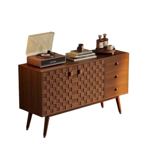 Buffetschrank Massivholzkommode, Barbuffetschrank, Wohnzimmer-Bücherregal, geeignet für Flure, Esszimmer und Schlafzimmer Kommode mit Stauraum(S:140 * 45 * 86cm) von SFANIIX