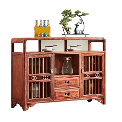 Buffetschrank Multifunktionaler Aufbewahrungsschrank im chinesischen Stil Massivholz Kommode aus Holz Buffetschrank für Zuhause und Café Kommode mit Stauraum(A) von SFANIIX