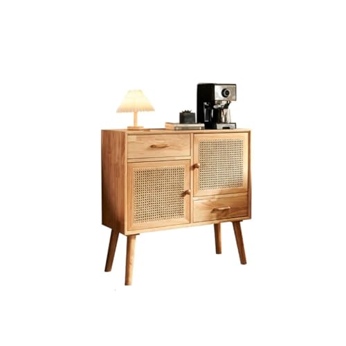 Buffetschrank Nordic Massivholz Kommode Hotel Restaurant Multifunktions Handgemachte Rattan Teeschrank Home Wohnzimmer Minimalistischen Aufbewahrungsschrank Kommode mit Stauraum von SFANIIX