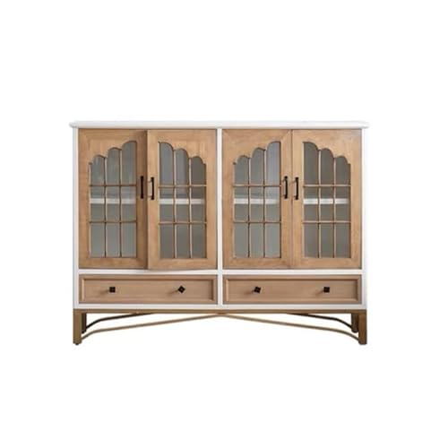 Buffetschrank Nordic Retro Eingangshalle Veranda Schrank Gebogene Studie Schrank Hotel Weinschrank Wabi-sabi Stil Mehrschichtiger Schrank Geschirrschrank Kommode mit Stauraum(150cm*40CM*110CM) von SFANIIX