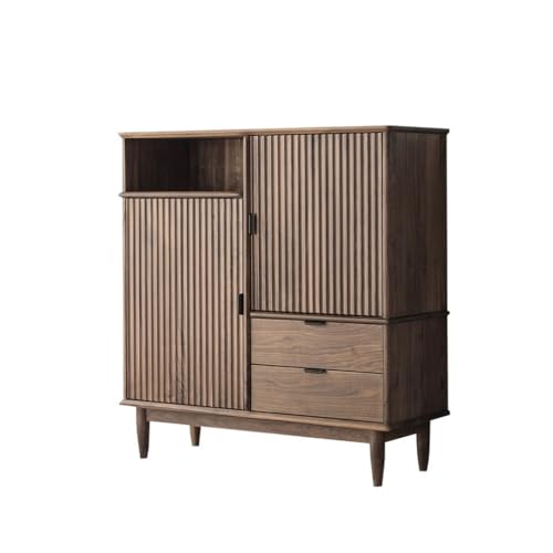 Buffetschrank Nordic Schwarz Walnuss Moderne Einfache Massivholz Kleine Wohnung Kommode Nordic Restaurant Schrank Kommode mit Stauraum von SFANIIX