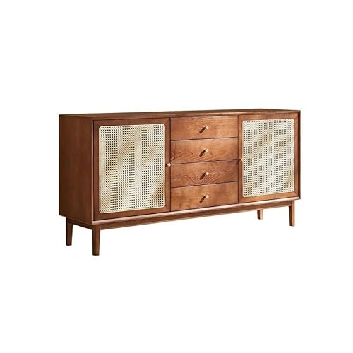 Buffetschrank Rattan Kommode Holz Kommode Schrank, Geeignet für Wandaufbewahrungsschränke Im Wohnzimmer, Eingang Und Küche Kommode mit Stauraum von SFANIIX