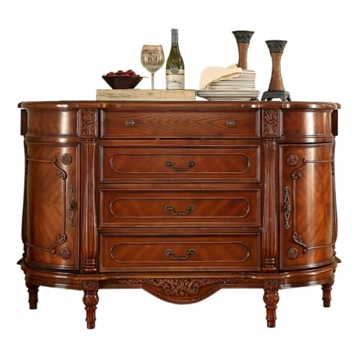 Buffetschrank Retro Esszimmerschränke, Küchenaufbewahrungsschränke, Holzkommode Barschränke für Zuhause Kommode mit Stauraum(M:140 * 47 * 89cm) von SFANIIX