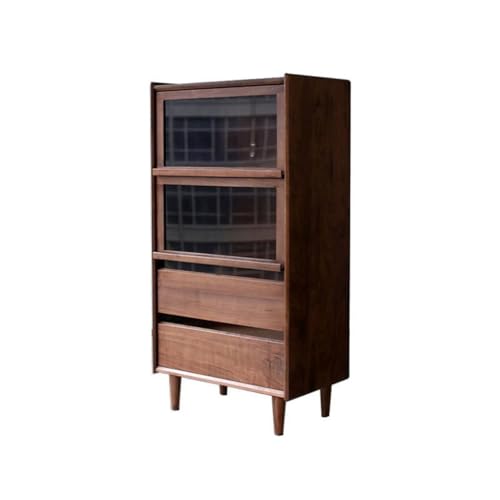 Buffetschrank Skandinavischen Schwarz Walnuss Wohnzimmer Küche Esszimmer Spitze Einfache Schrank Seitenschrank Massivholz Schrank Kommode mit Stauraum von SFANIIX
