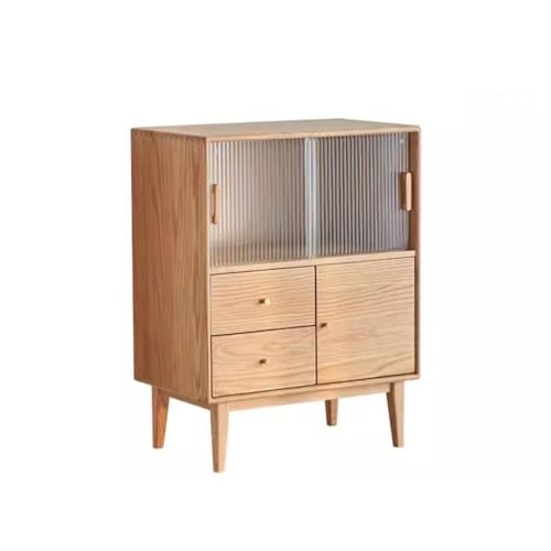 Buffetschrank Vollholz Kommode Nordische Eiche Vertikalschrank Weinschrank Moderner minimalistischer Restaurantschrank Kommode mit Stauraum von SFANIIX