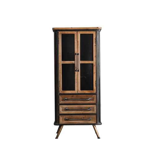 Buffetschrank Wohnzimmer Hotel Esszimmer Weinschrank Retro industriellen Stil Eisen Wandschrank Massivholz Eimer Schrank Kommode mit Stauraum von SFANIIX