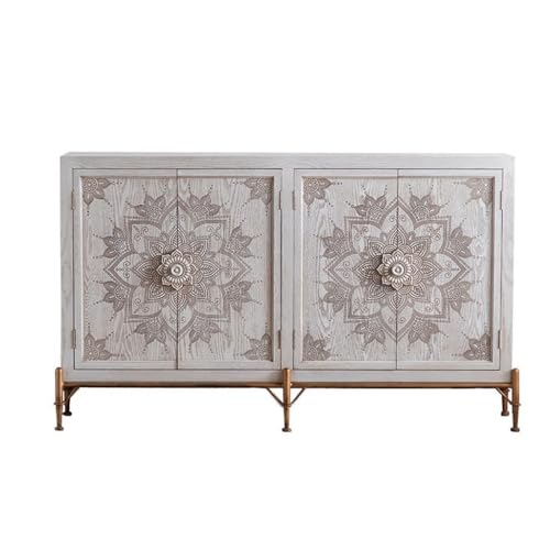 Buffetschrank Wohnzimmer Sofa Schrank Retro Distressed Massivholz Kommode B&B Eingang Eingang Wandschrank Schrank Kommode mit Stauraum von SFANIIX