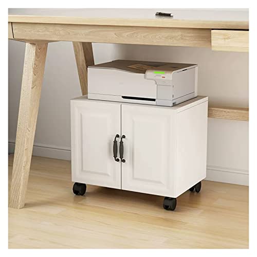 Druckerständer Druckerständer unter Schreibtisch Mobiler Druckertisch Moderner rollender Druckerständer mit Stauraum für A4, Schriftformat und Dateiordner, Aktenschrank aus Holz für Home Office (wi von SFANIIX