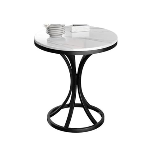 Endtisch Felsenplatte Beistelltisch Wohnzimmer Felsplatte Kleiner Couchtisch Sofa Ecktisch Einfach Beweglicher Balkon Kleiner runder Tisch Seitenschrank Sofa Beistelltisch (B,50cm) von SFANIIX