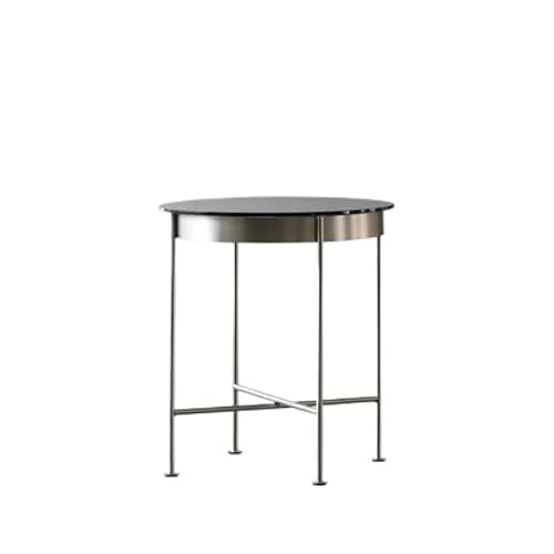 Endtisch Nordic Kreative Kleine Wohnung Wohnzimmer Kleine Runde Tisch Edelstahl Glas Couchtisch Kombination Sofa Beistelltisch(45cm seite tisch) von SFANIIX