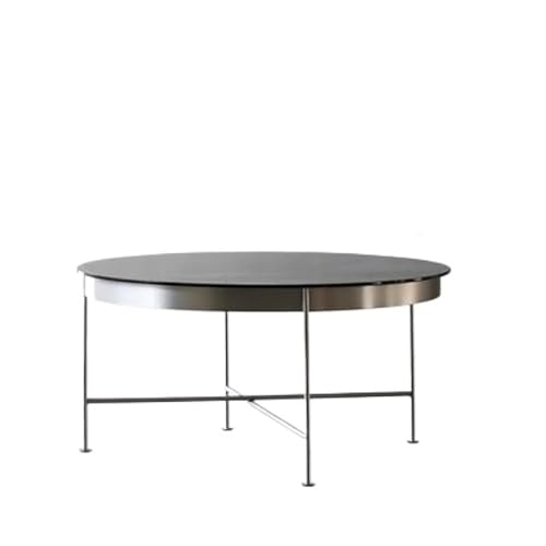 Endtisch Nordic Kreative Kleine Wohnung Wohnzimmer Kleiner Runder Tisch Edelstahl Glas Couchtisch Kombination Sofa Beistelltisch(80cm coffee table) von SFANIIX