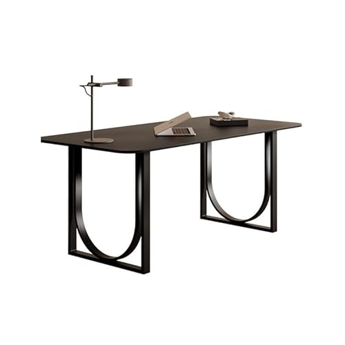 Home Office Französisch Retro Rock Board Schreibtisch Home Computer Schreibtisch Einfache Wohnzimmer Schwarz Teetisch Esstisch Schlafzimmer Computertisch Moderne Einfache Tisch(Size:160 * 80 * 75cm) von SFANIIX