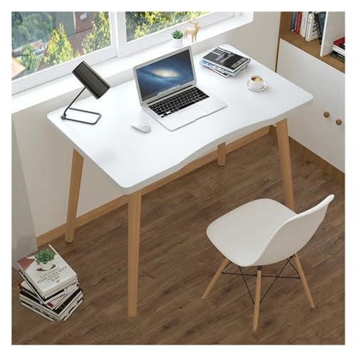 Home Office Home Office Schreibtisch Kleiner Computer-Laptoptisch mit ergonomisch gebogenem Desktop Einfache Schlafzimmer Studiertisch Moderner Einfacher Tisch(C,80 * 50 * 73CM) von SFANIIX