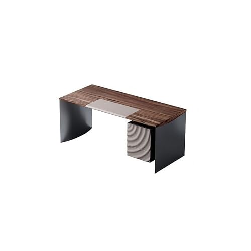 Home Office Nussbaum Schreibtisch, Büro des Firmenchefs, eleganter Präsidentschaftsbüro, Arbeitszimmer mit modernem Licht Luxus Schreibtisch Moderner Einfacher Tisch von SFANIIX