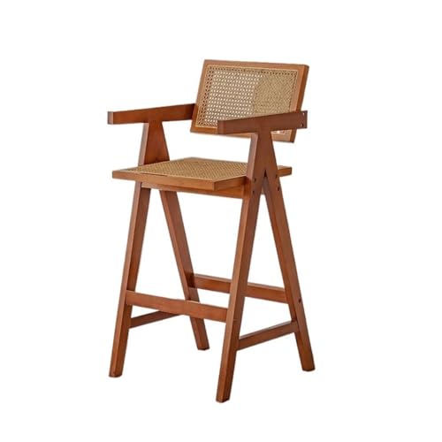 Moderne Barhocker Massivholz Rattan Barstuhl Nordic Fashion Home Café Moderne Barstuhl Esszimmer Stühle von SFANIIX