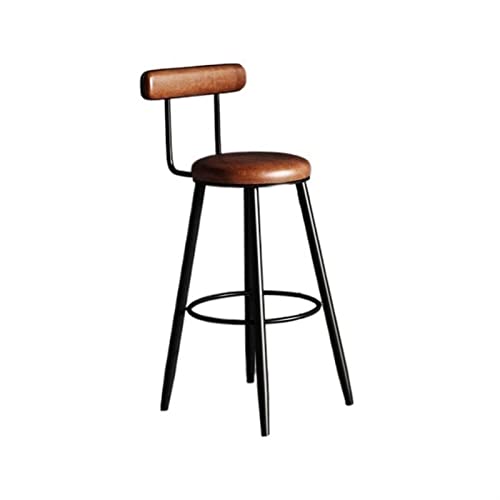 Moderne Barhocker Nordic Bar Stuhl Hause Küche Hoher Hocker Moderne Mode Cafe Dekoration Hoher Stuhl Mit Rückenlehne Freizeit Bar Stuhl Esszimmer Stühle (Größe : Braun) von SFANIIX