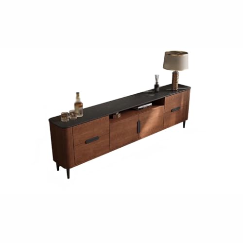 Moderne Multimedia-Konsole Einfache Retro Massivholz TV-Schrank, Schlafzimmer, Aufbewahrungsschrank, Wohnzimmer, Hoch TV-Schrank für Wohnzimmer Schlafzimmer(200X35X60CM) von SFANIIX