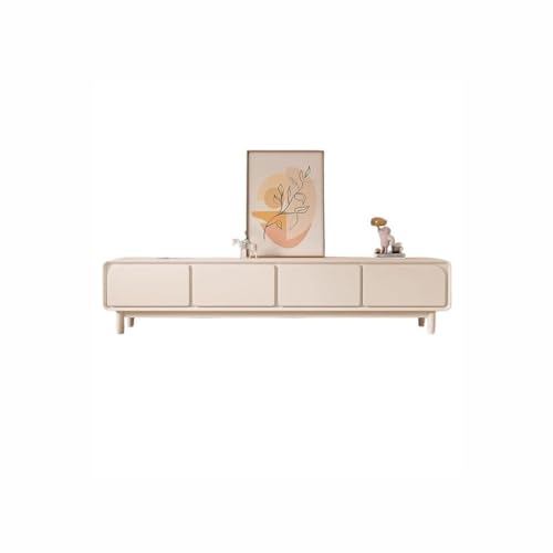 Moderne Multimedia-Konsole Moderne einfache Massivholz cremefarbene weiße TV-Schrank Wohnzimmer Home Kleine Wohnung Stehende TV-Schrank für Wohnzimmer Schlafzimmer(200X40X45CM) von SFANIIX