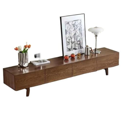 Moderne Multimedia-Konsole Skandinavisches modernes einfaches Massivholz TV-Schrank Kleine Wohnung Weiße Eiche Kirschholz Wohnzimmer Minimalistisches TV-Schrank für Wohnzimmer Schlafzimmer(B von SFANIIX