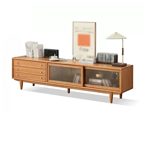 Moderne Multimedia-Konsole TV-Möbel mit 2 Glasschiebetüren und 3 Schubladen Modernes Unterhaltungszentrum Wohnzimmer Minimalistische Medienkonsole für Wohnzimmer Schlafzimmer (M-180cm) von SFANIIX