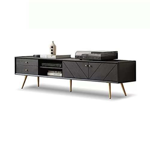 Moderne Multimedia-Konsole mit Schrank und 2 Schubladen Entertainment-Center TV-Konsole Multimedia-Konsole für Wohnzimmer Schlafzimmer Wohnzimmer Schlafzimmer (200 x 35 x 48 cm) von SFANIIX
