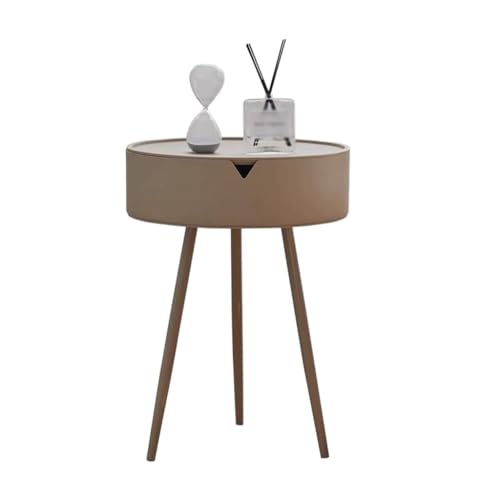 Moderner Nachttisch im Creme-Stil - einfacher kleiner Couchtisch, runder Aufbewahrungsschrank im Schlafzimmer Nachttisch im Schlafzimmer von SFANIIX
