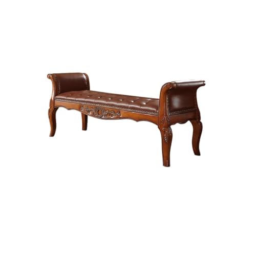 Ottoman Sofa Sofa Amerikanischen Retro Nachttisch Massivholz Schuhanziehhocker Nachttisch Echtes Leder Retro Elegant Nachttisch Moderne Osmanische Sofa von SFANIIX