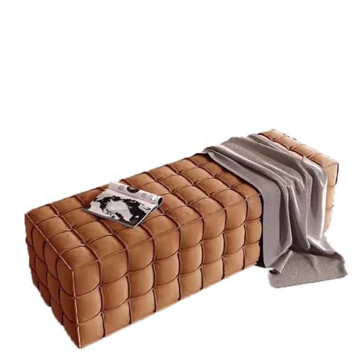 Ottomane Sofabank, Fußhocker aus mattem Stoff, einfach, lange Hausbank aus Massivholz, Schlafzimmersofa, Wickelhocker für Schuhe, moderne Ottomane(A) von SFANIIX