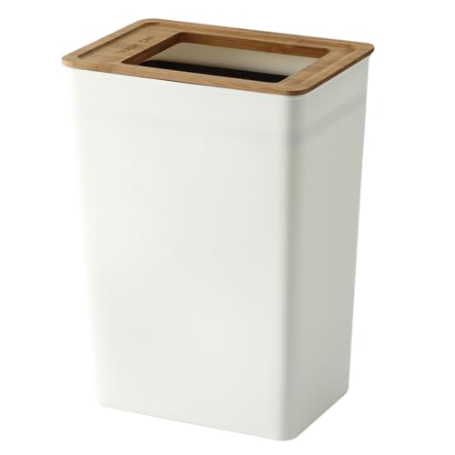 SFANIIX Badezimmer-Abfalleimer Einfache Bambusabdeckung Nordic Mülleimer Wohnzimmer Schlafzimmer Badezimmer Küche Papierkorb Küchen-Mülleimer von SFANIIX