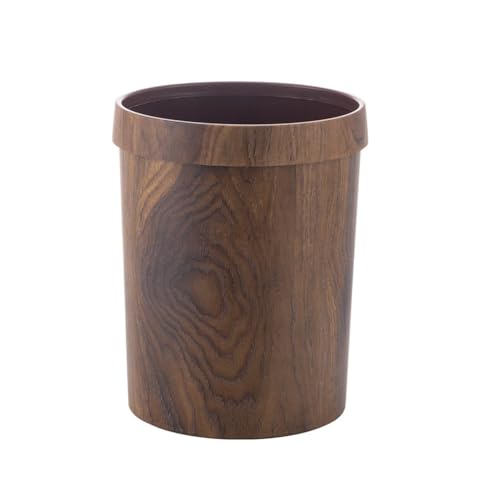 SFANIIX Badezimmer-Abfalleimer Retro Nachahmung Holzmaserung Hause Kreative Wohnzimmer Badezimmer Kunststoff Küche Mülleimer Mit Druck Ring Küchen-Mülleimer von SFANIIX