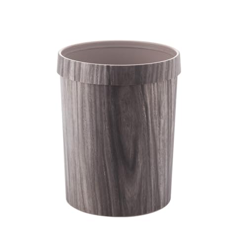 SFANIIX Badezimmer-Abfalleimer Retro Nachahmung Holzmaserung Hause Kreative Wohnzimmer Badezimmer Kunststoff Küche Mülleimer Mit Druck Ring Küchen-Mülleimer von SFANIIX