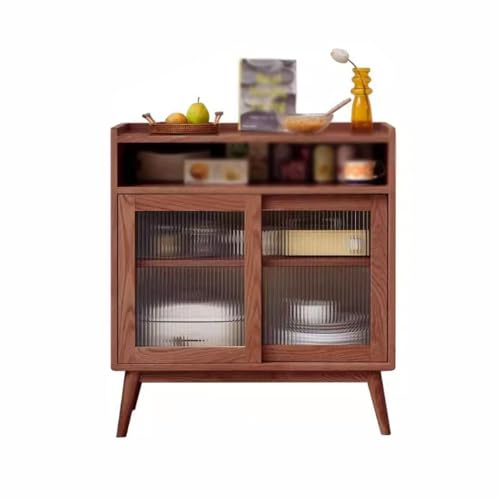 SFANIIX Buffet Sideboard aus Massivholz Moderne einfache Eiche Schrank Küche Schrank für zu Hause Multifunktionale Teeschrank Sideboard mit Aufbewahrungsbox von SFANIIX